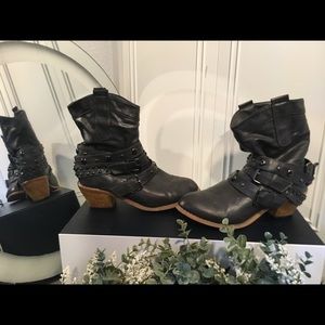 Grey Studded Ankle Boot